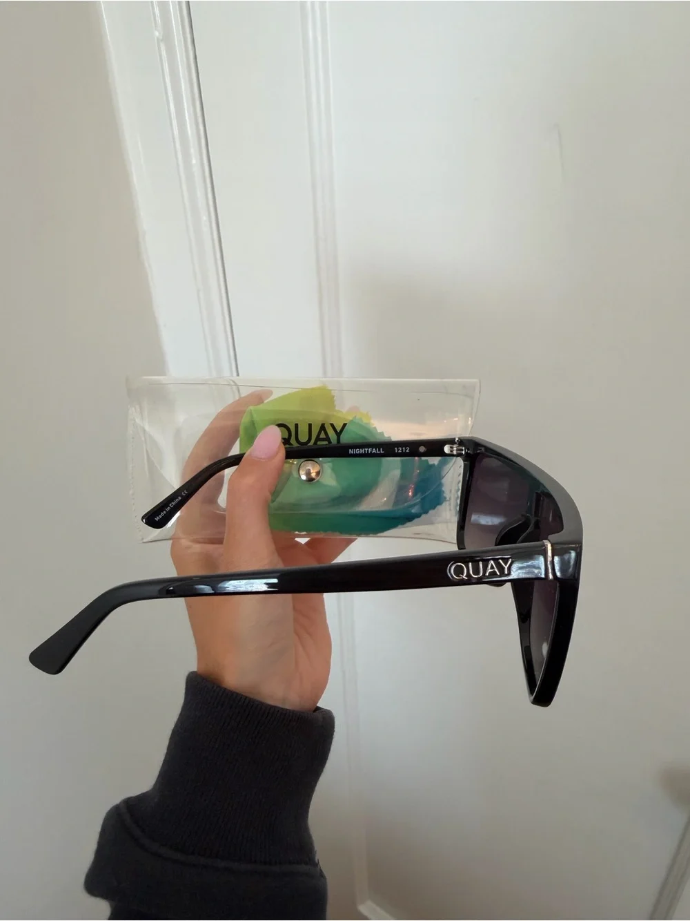 Quay Australia Black Shield Sunglasses